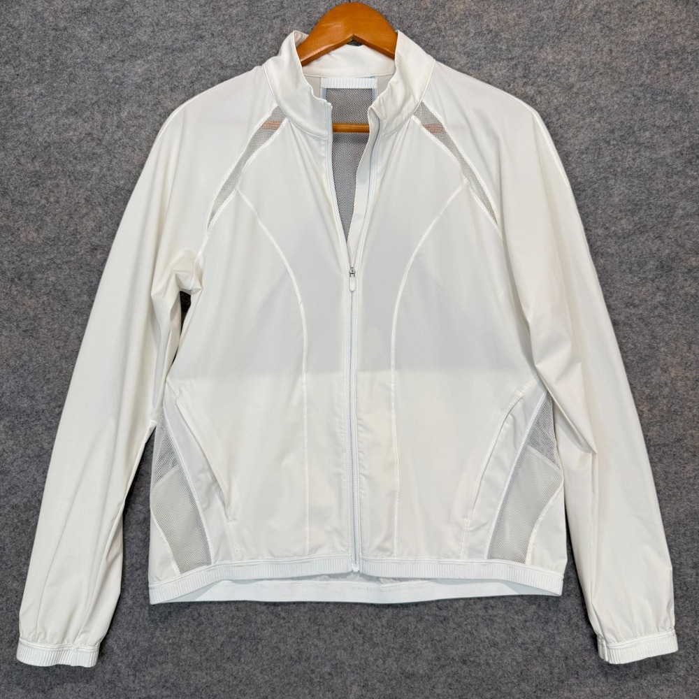 Lululemon Lightweight Running Jacket Womens 8 Full Zip White Vented Breathable